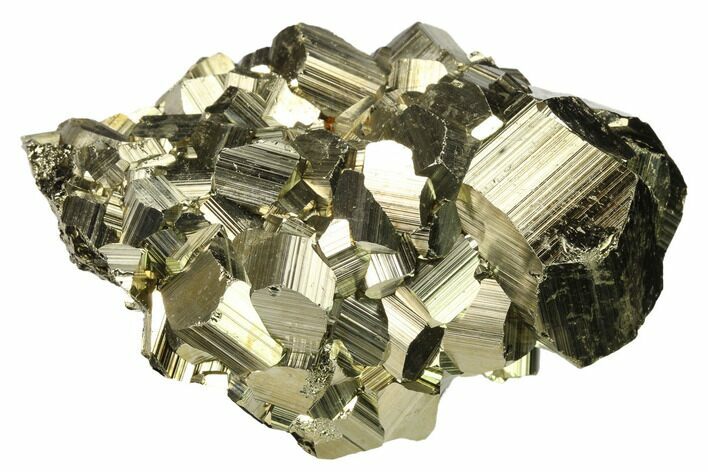 Shiny Pyrite Crystal Cluster - Peru #167723